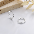 wholesale S925 Sterling Silver Wave Design Twist Möbius Hoop Ear Clasp Simple Hong Kong Style Fashion Earrings for Women-0-1