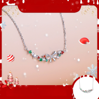 wholesale S925 Sterling Silver Fashion Zircon Bow Necklace for Women, European and American Luxury Star Design Christmas Gift-Bow-inlaid star necklace/approximately 2.11g&gt;TL008155-1 sterling silver