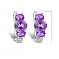 wholesale S925 Silver Fashionable New Natural Amethyst Earrings, Light Luxury High-End Sense Inlaid with Natural Gemstone Ear Studs-0-0