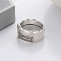 wholesale S925 Sterling Silver Wide Wrap Bondage Good Meaning English Letter Open Ring Hip Hop Style Ring-0-3