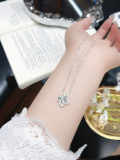 wholesale 999 Pure Silver Butterfly Tassel Four-Leaf Clover Necklace for Women, Small Batch Design, High-End Feel, Light Luxury Collarbone Chain, Gift for Girlfriend-0-41