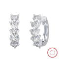 wholesale S925 Sterling Silver Jewelry, Heart Zircon White Gold Ear Hoops, Simple and Versatile, Direct from Manufacturer-0-5