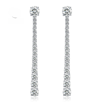 wholesale S925 Silver New Women's Trendy Versatile Minimalist Earrings with Large and Small Diamonds-E233 Customization (minimum 10 pairs)  925 silver