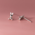 wholesale S925 Sterling Silver Small Rabbit Diamond Inlaid Stud Earrings, Simple and Elegant, Forest Style, Fresh and Delicate, for Women, M03645-0-4