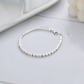 wholesale S925 Sterling Silver Minimalist Ins Style Small Square Link Geometric Korean Japanese Trendy Small Brand Bracelet-0-1