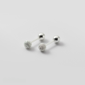 wholesale 925 Sterling Silver Matte Bead Stud Earrings, Small Round Pearl Screw Bead, Elegant and Stylish Ins-style Earrings M01518-0-7