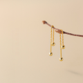 wholesale S925 Sterling Silver Japanese and Korean Light Bead Ear Thread for Women, Elegant and Sweet Fresh Long Chain Ear Accessories G9876-0-0
