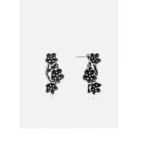 wholesale Sterling Silver S925 Vintage Antique-Finish Floral Earrings, Creative Sweet Flower Ear Studs Wholesale-003523-Thai Silver S925 Silver
