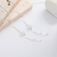 wholesale S925 Silver Fashion Korean Star Geometric Tassel Ear Thread Cold Style Trendy Earrings Ear Pin-YFR497M/approx. 1.7g 925 silver