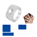 wholesale Metal material at the beginning --- Wholesale source manufacturer for cross-border hot-selling new 2-carat moissanite men's ring, hip-hop men's-0-6