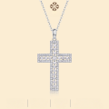 wholesale S925 Silver Necklace Sanctuary Pendant with Chain Live Cross-Border Hot Selling Silver Jewelry In-Stock Cross Choker Chain Dropshipping-0-0