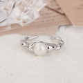 wholesale S925 sterling silver Korean and Japanese style twist ring for women with freshwater pearl, adjustable open finger accessory-0-1