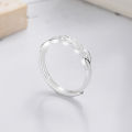 wholesale S925 Sterling Silver Hollow-out Wheat Ear Leaf Ring, Simple Fashion Fresh Sweet Delicate Index Finger Ring for Women-0-0