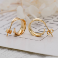wholesale 14K Gold Plated S925 Silver Minimalist Japanese-style Leaf Design Stud Earrings-0-3
