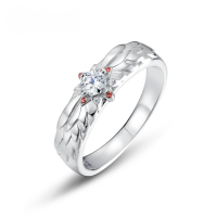 wholesale S925 Sterling Silver Original Design New Dragon Scale and Phoenix Feather Couple Rings, Niche Design Moissanite Ring Wholesale-Men's (thick silver and platinum) HK17#