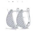 wholesale 925 Sterling Silver Cross-Border New Moissanite U-Shaped Earrings, European and American Fashion Diamond-Inlaid Elegant Ear Clasp Hoop Wholesale-0-5