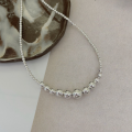 wholesale S925 Sterling Silver Bling Crystal Silver Bead Necklace Women Korean New Wholesale Design Sense Heavy Duty Choker-0-3
