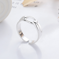wholesale S925 Silver Yunchao Xuan Fashion OL Euro-American Cross-Border Personalized Ins Minimalist Style Creative Niche Design Open Ring-YJ1290M/approx. 3.9g Adjustable opening