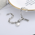 wholesale S925 Sterling Silver Korean-style Creative Abacus 3D Heart Patch Tube Bead Element Accessory Trendy Cool Bracelet-0-1