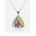 wholesale S925 Silver Ethnic Style Dragon Boat Festival Fu Character Colorful Zongzi Pendant Collarbone Necklace for Women, Drop Shipping-0-0