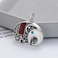 wholesale S990 Silver Retro Antique Hollow Auspicious Pattern Relief DIY Freely Matched Pendant-180PM/about 9g