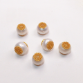 wholesale S925 gold-plated silver natural pearl spacer bead ruyi round platform hand plaque peanut pendant bracelet string DIY semi-finished product-0-6