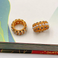 wholesale S925 silver gold-plated accessories running ring semi-finished spacer beads DIY crystal jewelry necklace-0-17