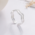 wholesale S925 Sterling Silver Fashion Minimalist Geometric Wave Double Layer Ins Style Niche Trendy Design Open Ring-0-2