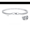 wholesale S925 Sterling Silver White Gold Diamond-Tennis Bracelet, Round Single Row Factory Direct-0-6