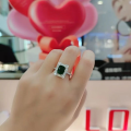 wholesale High-Carbon Diamond ZHUO Zhifang New Rectangular 2-Carat Simulated Emerald 7*9 Ultra-Sparkling-0-3