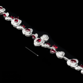 wholesale 925 Silver Gold-Plated Bracelet with High-Carbon Diamonds, Rose GRC Cultured Pigeon Blood Oval Gemstone, Niche and Versatile Jewelry for Women-0-1