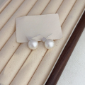 wholesale S925 Sterling Silver Cotton Pearl Earrings for Women, French Minimalist Luxury, Advanced and Simple, Face-Flattering, Understated Small Earrings-0-5