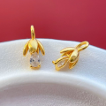 wholesale S925 ancient method silver gold-plated pure silver fittings with micro-set zirconia tassel fringe lily of the valley pendant large hole teardrop drop-0-5