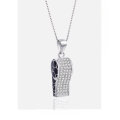 wholesale S925 Sterling Silver Creative Diamond-Inlaid Whistle Pendant, Trendy Student Personality Necklace for Women, Choker Chain with Whistle for Wholesale-0-1