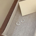 wholesale S925 metal small circle earrings for women, Korean spring new design, unique and versatile ear studs-0-5