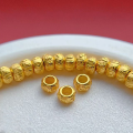 wholesale Metal material: 925 ancient silver gold-plated fittings, engraved coiled small gold circle, six-syllable mantra spacer, meteorite surface, twist spacer bead DIY-0-5