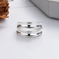wholesale S925 Silver Cloud Tide Pavilion Fashion Minimalist Cross-Border Geometric Double-Layer Concave Personality Trend Openable Ring-0-1