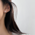 wholesale S925 Sterling Silver Fresh and Sweet Ins Style Small Asymmetrical Diamond-Inlaid Hollow Heart Ear Thread M05826-0-1