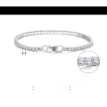 wholesale S925 Sterling Silver Single Row No Hole Square Zircon Tennis Bracelet, Direct from Manufacturer-0-6