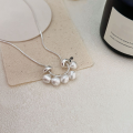 wholesale S925 Sterling Silver, Classic Korean Style, Brushed Cat's Eye Bead Necklace, New Round Bead Collarbone Chain, Fashionable and Lightly Luxurious-0-6