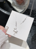 wholesale  990 Sterling Silver Swinging Rocking Horse Pendant with Zircon Necklace for Women, Minimalist and Elegant, Small and Exquisite Collarbone Chain-0-6