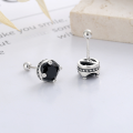 wholesale S925 Sterling Silver Korean-style Zircon Candy Color Crown Base Design Literary and Artistic Minimalist Stud Earrings-0-2