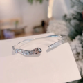 wholesale 999 Silver Wavy Crushed Ice Spirit Snake S999 Solid Silver Bracelet Year of the Snake Sparkling Starry Sky Solid Pure Silver Bangle Zodiac Best Seller-0-3