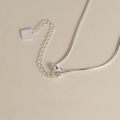 wholesale S925 Silver minimalist square freshwater pearl snake chain collar necklace Y01469-0-4