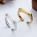 wholesale S925 Sterling Silver Irregular Textured Open Ring, Creative and Stylish European and American Minimalist Style Ring for Women-0-1