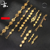 wholesale S925 Sterling Silver Gold-Plated Gourd Extension Chain Extender Safety Chain End Chain for Bracelet Necklace DIY Jewelry Accessories-Peace and Joy Chain