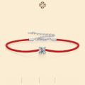 wholesale S925 silver adjustable new stylish moissanite guardian rope bracelet with luxurious temperament for couples' zodiac year red string-0-0