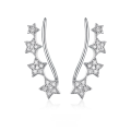 wholesale 925 Sterling Silver Star Ear Hook Earrings with Zircon Inlaid, Ins Light Luxury High-end Cross-border Women's Earrings-0-0