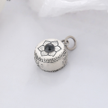 wholesale Sterling silver retro antique lotus pattern six-word mantra heart sutra three-dimensional pendant-0-2
