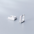 wholesale S925 silver ear clips, Japanese-style minimalist double-layer diamond-inlaid square short hoop earrings, geometric shape earrings G1759-0-0